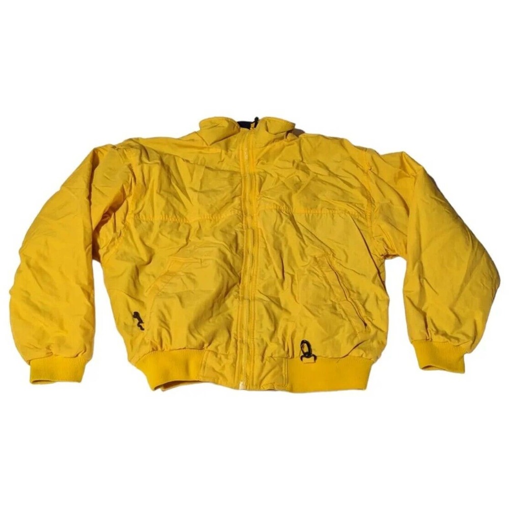 VTG White Sierra Yellow Full Zip Lined Jacket Coat - Size Medium